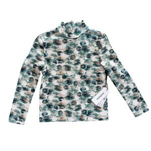 Marysia Bumby Rashguard Top Sea Urchin Green Mock Neck Long Sleeve NWT Size 2